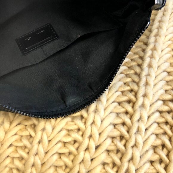 FENDI Zucca Black Leather and Nylon Gun Metal Hardware Bag w COA - Picture 8 of 13